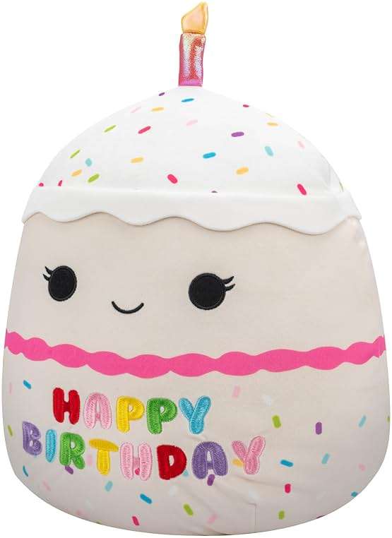 Squishmallows Original 14-Inch Lyla Vanilla Birthday Cake with Rainbow Sprinkles Embroidery - Official Jazwares Large Plush - Image 4