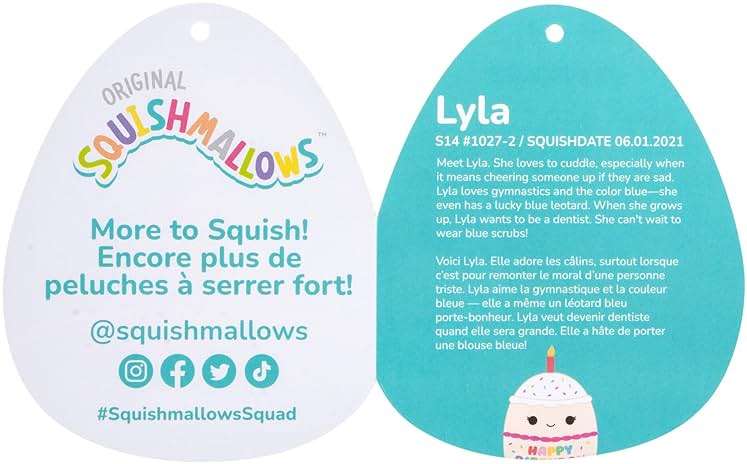 Squishmallows Original 14-Inch Lyla Vanilla Birthday Cake with Rainbow Sprinkles Embroidery - Official Jazwares Large Plush - Image 7