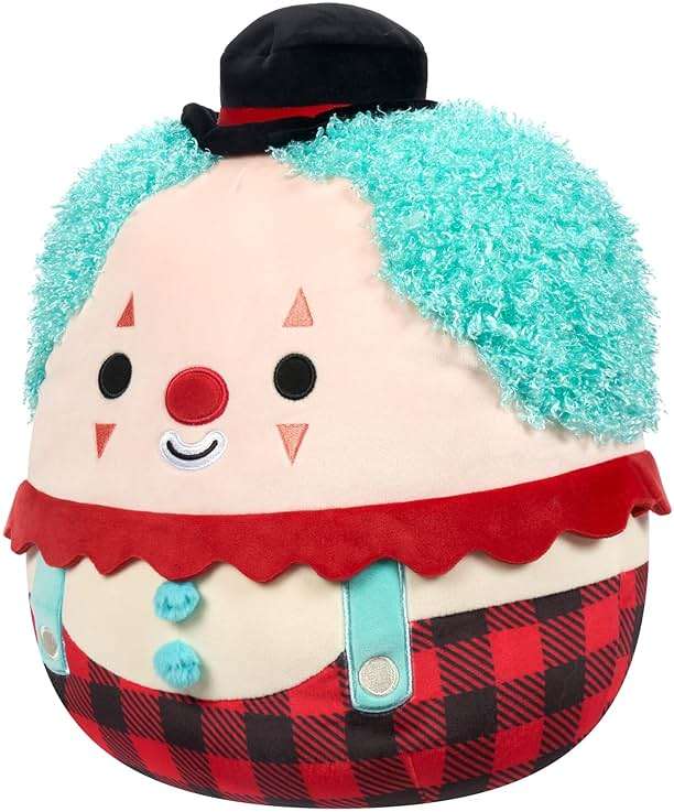 Squishmallows Original 12-Inch Ukee Clown with Teal Hair and Black Bowler Hat - Official Jazwares Plush - Image 4