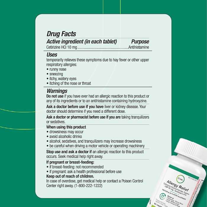Cetirizine HCL 10mg 365 Tablets - Allergy Pills Non Drowsy & 24 Hour Allergy Medicine - Antihistamine Runny Nose, Itchy & Watery Eyes - Image 7
