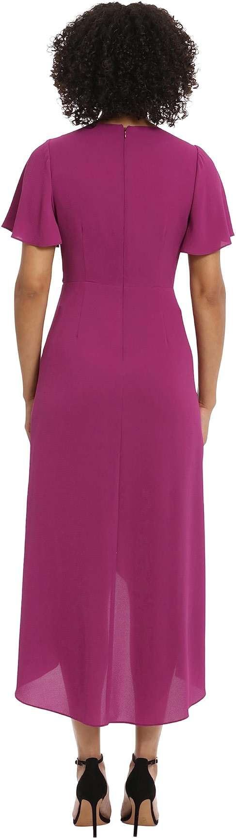 Maggy London Women's Women's Dresses Faux Wrap High-Low Dress with Pleat Details Event Occasion Date Guest of Wedding - Image 3