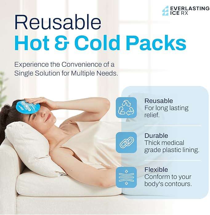 Reusable Hot and Cold Gel Ice Packs for Injuries - 7 Pack Variety Gel Ice Pack Set - Hot and Cold Therapy Solution for Injuries, Cold Packs for Pain Relief - Ice Packs for Injuries Reusable - Image 2