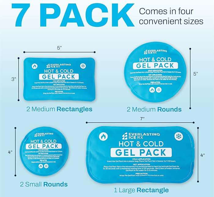Reusable Hot and Cold Gel Ice Packs for Injuries - 7 Pack Variety Gel Ice Pack Set - Hot and Cold Therapy Solution for Injuries, Cold Packs for Pain Relief - Ice Packs for Injuries Reusable - Image 5