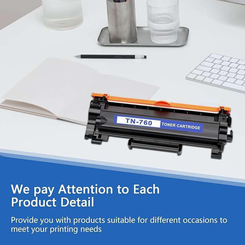 TN760 Toner Cartridge Replacement for Brother TN-760 High Yield Black Toner MFC-L2710DW MFC-L2750DW HL-L2350DW HL-L2395DW DCP-L2550DW Printer 2-Pack - Image 7