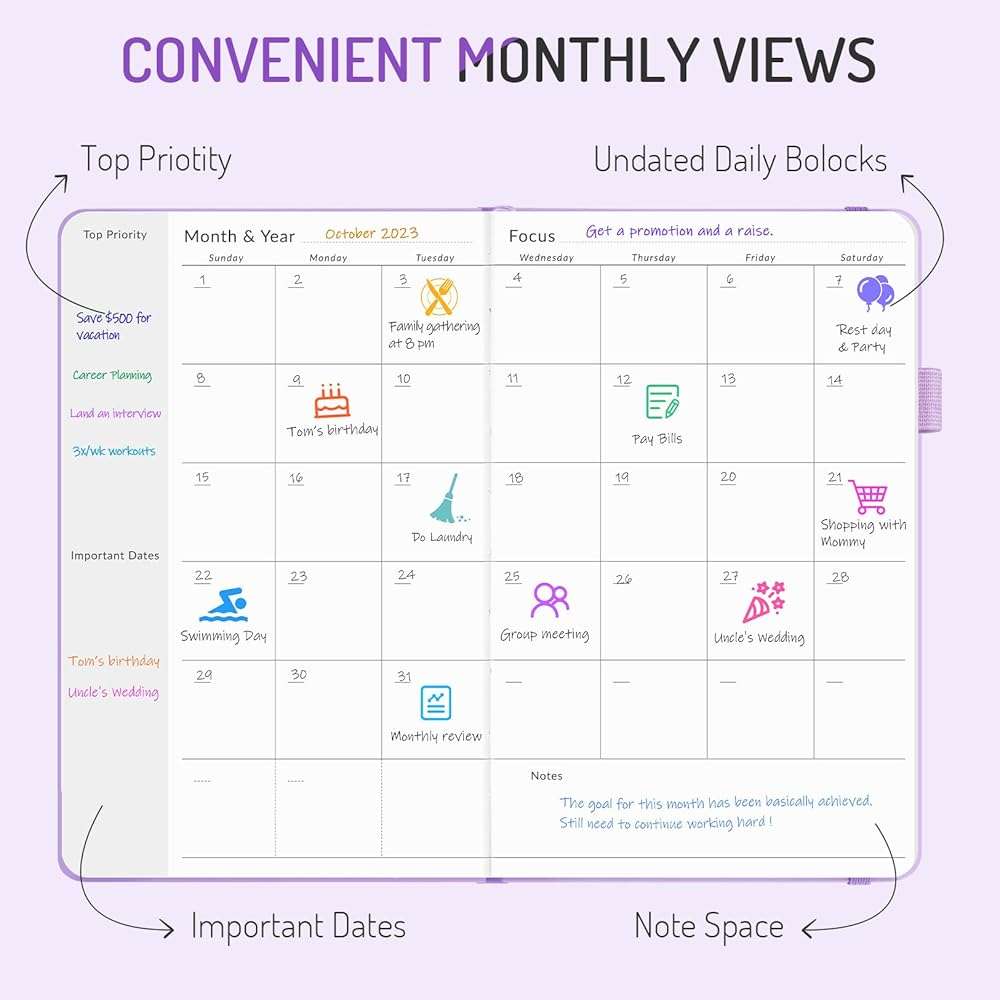Undated Weekly Planner for 2026, Forvencer Simplified Weekly & Monthly Calendar Planner, Cute Daily Organizer Notebook, Agenda Journal to Track Goals & Tasks, Start Anytime, A5 Size, Olive Green - Image 4