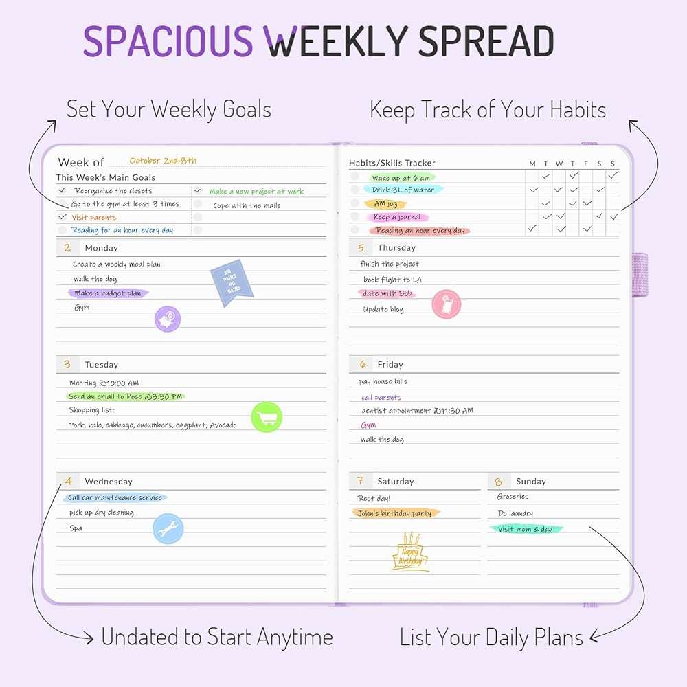 Undated Weekly Planner for 2026, Forvencer Simplified Weekly & Monthly Calendar Planner, Cute Daily Organizer Notebook, Agenda Journal to Track Goals & Tasks, Start Anytime, A5 Size, Olive Green - Image 5
