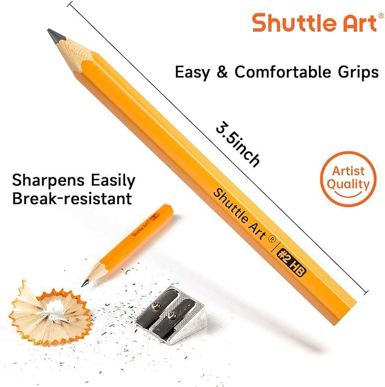 Shuttle Art 360 Pack #2 HB Golf Pencils, Wood-cased 3.5” Mini Pencils Bulk, Pre-sharpened Small Pencil for Kids Teachers Writing Marking Sketching, Classroom Essentials, Back to School Supplies - Image 3