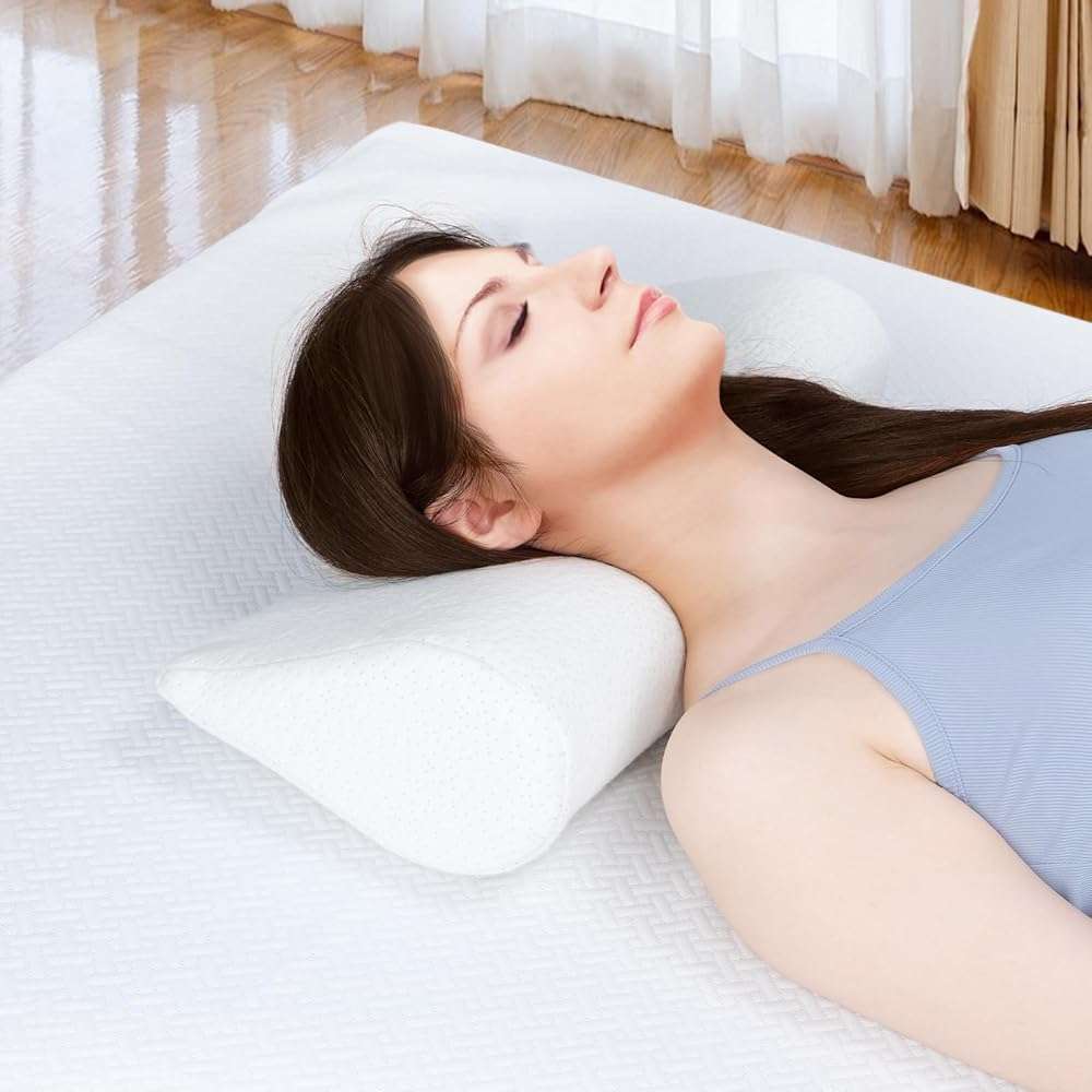 COOLBEBE Cervical Neck Pillows 2PCS, Memory Foam Neck Roll Pillows for Sleeping, Ergonomic Bolster Pillow for Bed, Sofa, Car Seat, Spine Support for Back Sleepers (2 Pack) - Image 2