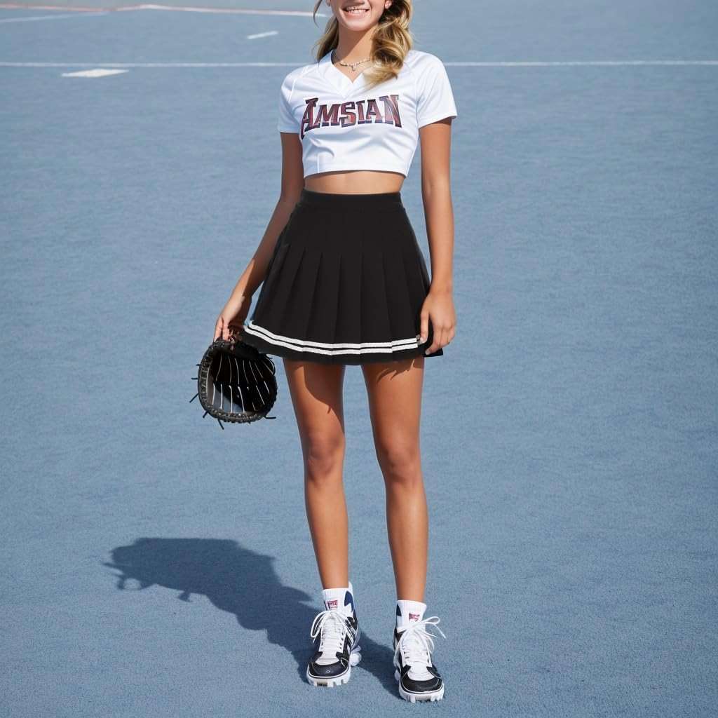 DRESS NICES Women Pleated Skirt A-Line Short Mini Basic Skirt School Uniform Cheerleader Skirts Skater Skirt - Image 2