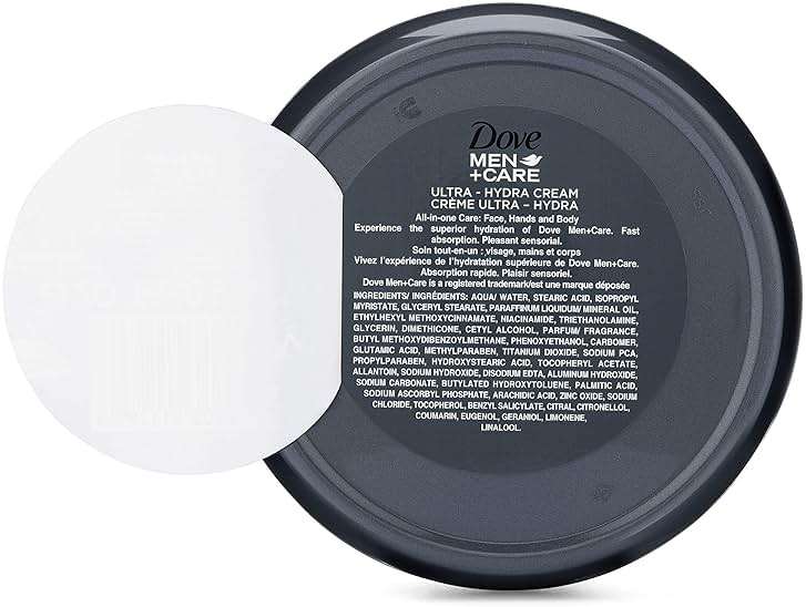 Dove Men+Care Ultra Hydra Cream, Face, Hands and Body Care, All Skin Types, 6 Pack of 2.53 Oz Each - Image 2
