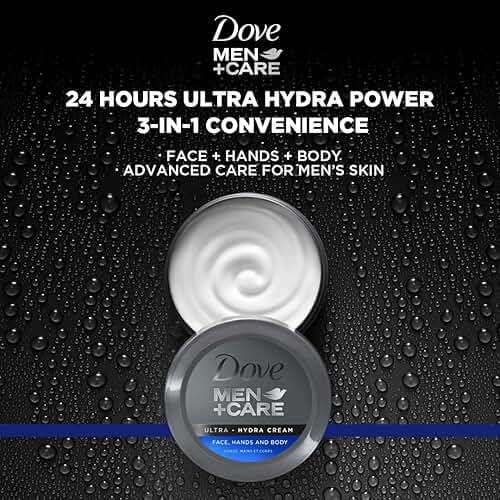 Dove Men+Care Ultra Hydra Cream, Face, Hands and Body Care, All Skin Types, 6 Pack of 2.53 Oz Each - Image 3