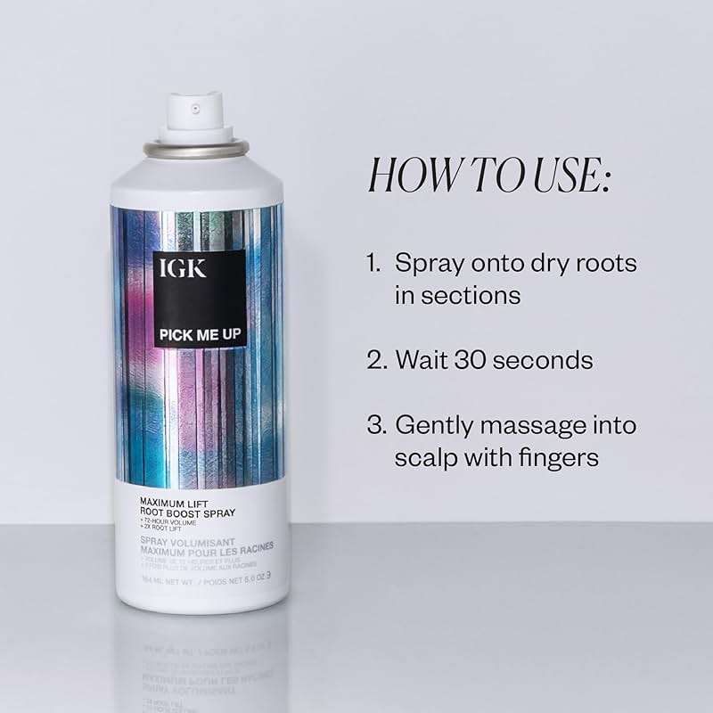 IGK PICK ME UP Maximum Lift Root Boost Spray | Instantly Lifts, Adds Volume + Thickness | Vegan + Cruelty Free | 5 Oz - Image 4