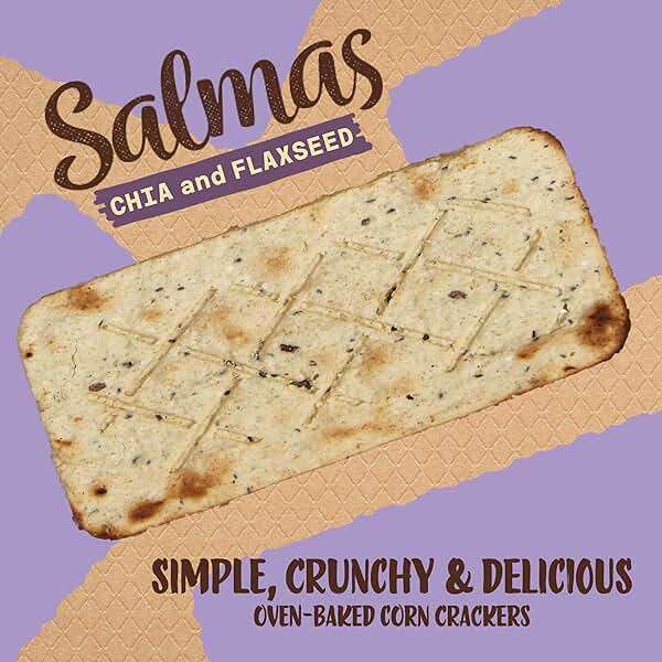Sanissimo Salmas Chia & Flaxseed, 40 Packs of 3 Crackers, Oven Baked Corn Crackers, Gluten Free, Non-GMO, Kosher Certified - Image 3