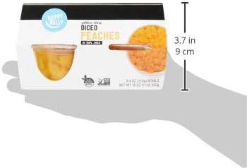 Amazon Fresh, Yellow Cling Diced Peaches in Fruit Juice, 4 Oz Bowls (Previously Happy Belly, Packaging May Vary) (Pack of 8) - Image 5
