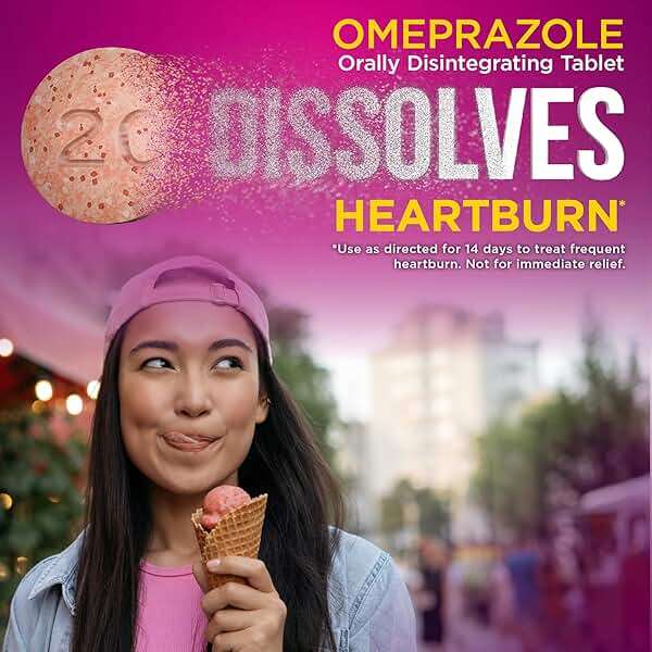 Amazon Basic Care Omeprazole Delayed Release Orally Disintegrating Tablets, 20 mg, Acid Reducer, Strawberry Flavor, 14 Count (Pack of 2) - Image 3