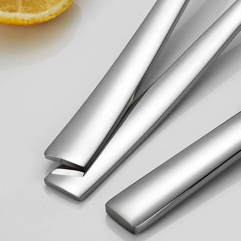 Silverware Set for 2, CXJY 10-Piece Stainless Steel Flatware Cutlery Set, Square Edge Kitchen Utensil Include Knives/Forks/Spoons, Tableware for Home/Hotel, Mirror Polished Dishwasher Safe - Image 4