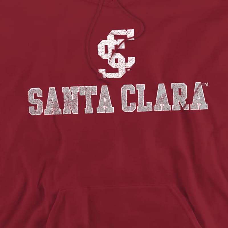 Santa Clara University Official Distressed Primary Logo Unisex Adult Pull-Over Hoodie - Image 2
