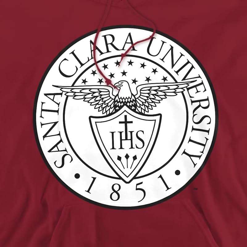 LOGOVISION Santa Clara University Official Plaid Badge Unisex Adult Pull-Over Hoodie - Image 2