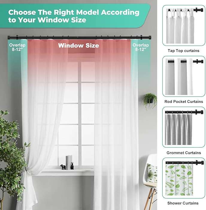 Extra Long Curtain Rods for Windows 120" to 240", 1 Inch Matte Black Drapery Rod For Bedroom Living Room Divider Adjustable Heavy Duty Outdoor Curtain Rod for Patio Cap Finials - Image 9