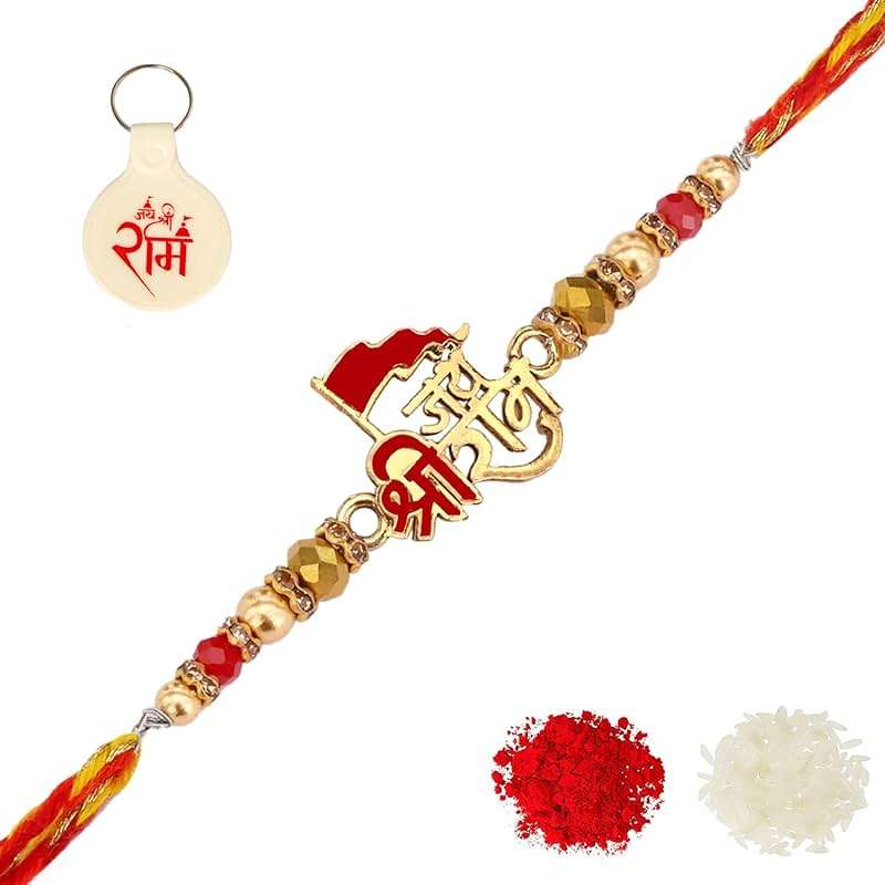 Riddhika Ventures Brother Rakhi with Greeting Card | Rakhi Thread | Rakhi Gifts for Brother, Sister, Bhaiya, Bhabhi for Indian Rakhi Raksha Bandhan Festival (K16) (RV10) - Image 1