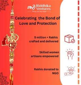 Riddhika Ventures Brother Rakhi with Greeting Card | Rakhi Thread | Rakhi Gifts for Brother, Sister, Bhaiya, Bhabhi for Indian Rakhi Raksha Bandhan Festival (K16) (RV10) - Image 8