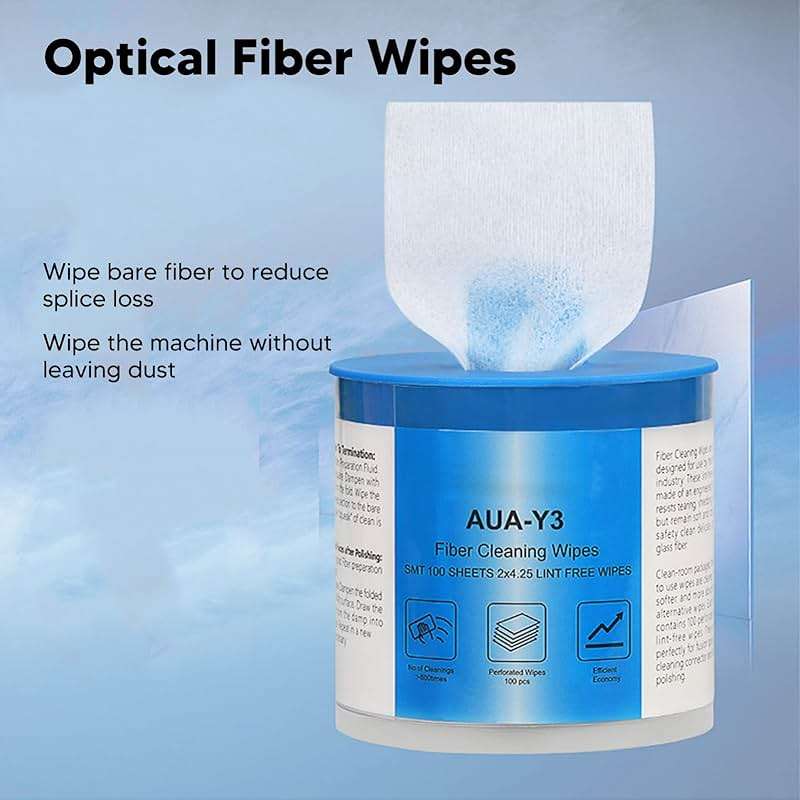 180 Optical Fiber Wipes - Fiber Cable End Connector Cleaning Dust Paper Wipes - Image 4