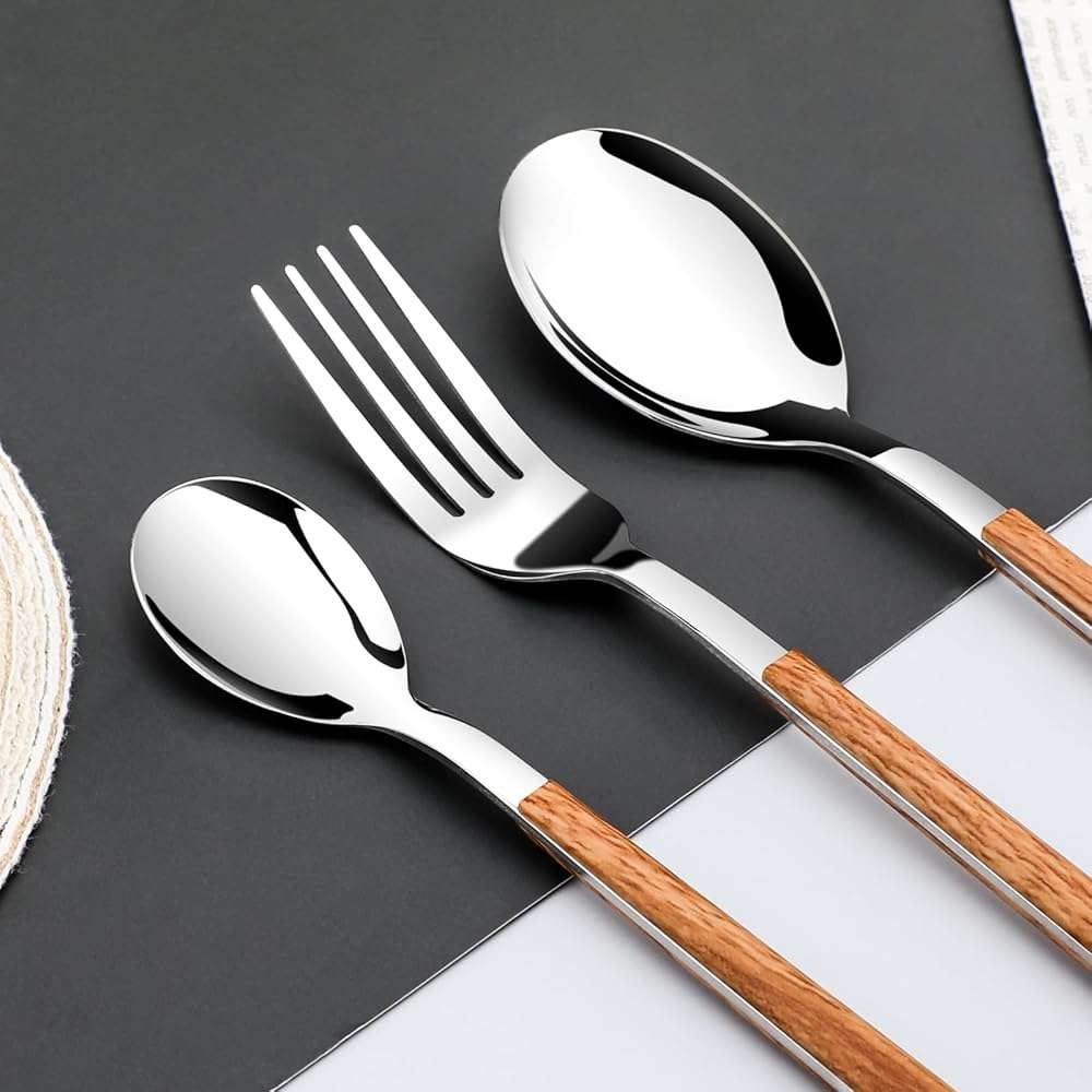 Stainless Steel Flatware Set for 4, Cutlery Utensils Set Include Knives/Forks/Spoons Service for 4, Mirror Polished and Dishwasher Safe (Silver) - Image 5