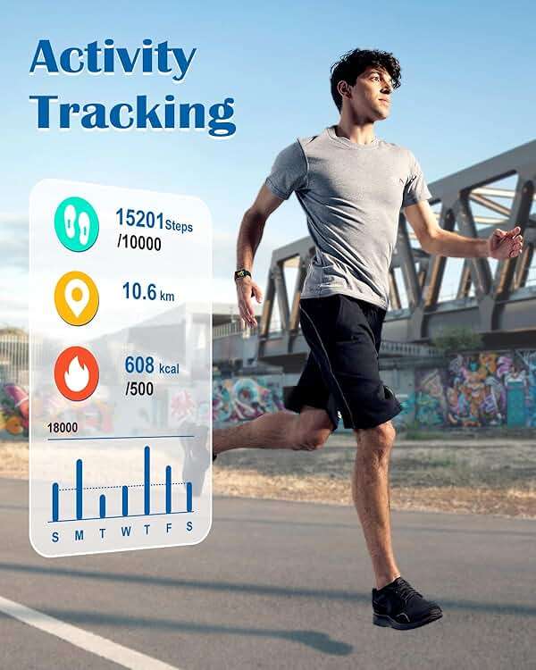 RUIMEN Smart Watches for Men Women (Answer/Make Calls) Compatible with iPhone/Android Phones, 1.85" HD Screen Fitness Tracker Heart Rate Monitor 100+ Sports Tracker Watch Waterproof (Black) - Image 6