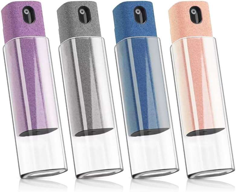 4 Pack Screen Cleaner 3-in-1 Touchscreen Mist Cleaner Spray and Microfiber Cloth Built-in Cleaning Solution Portable Reusable Fingerprint-Proof Spray Bottle for Phone Laptop iPad TV Monitor Car Screen - Image 1