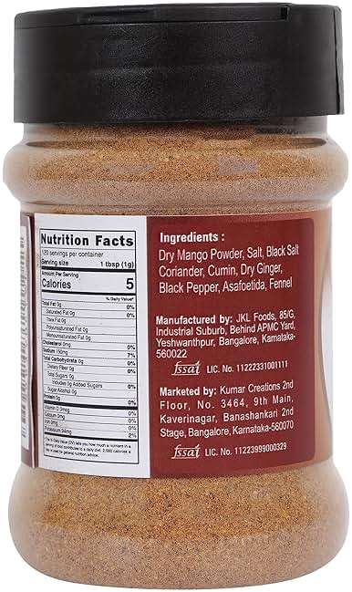 Tarkeeb Chat Masala 4.23 oz (120g) Shaker Top PET Jar | Tangy Indian Seasoning | All Natural | Vegan | No Colors | Gluten Free | NON-GMO | Indian Origin | - Image 2