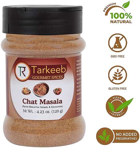 Tarkeeb Chat Masala 4.23 oz (120g) Shaker Top PET Jar | Tangy Indian Seasoning | All Natural | Vegan | No Colors | Gluten Free | NON-GMO | Indian Origin | - Image 3