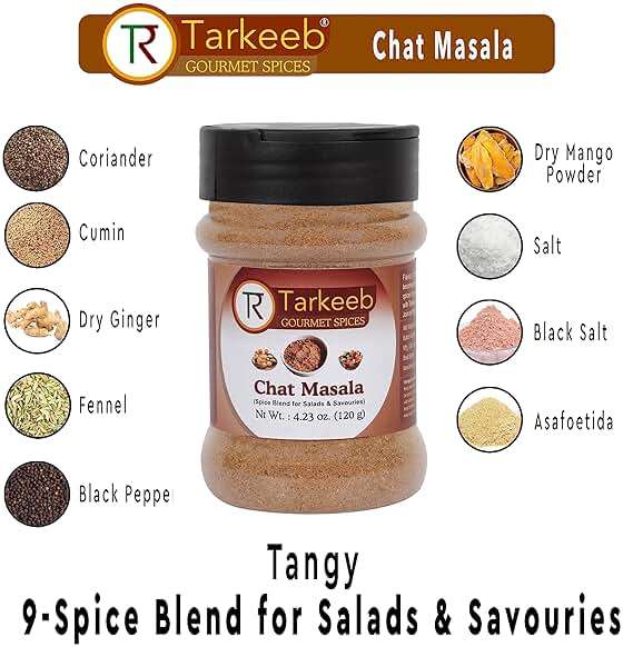 Tarkeeb Chat Masala 4.23 oz (120g) Shaker Top PET Jar | Tangy Indian Seasoning | All Natural | Vegan | No Colors | Gluten Free | NON-GMO | Indian Origin | - Image 4