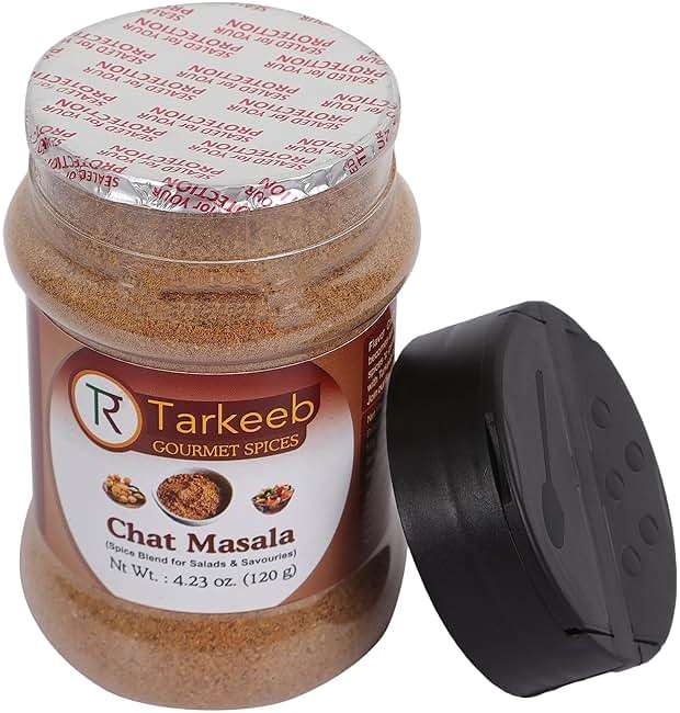 Tarkeeb Chat Masala 4.23 oz (120g) Shaker Top PET Jar | Tangy Indian Seasoning | All Natural | Vegan | No Colors | Gluten Free | NON-GMO | Indian Origin | - Image 7