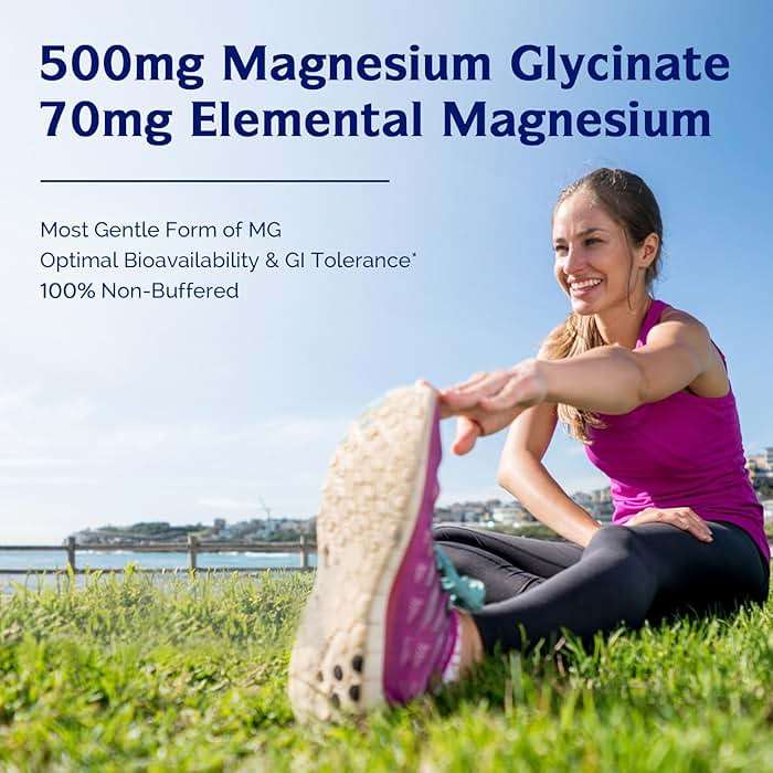 Innate Vitality Magnesium Glycinate 500mg | 70mg Elemental Magnesium Supplement - High Absorption, Non Buffered, Non-GMO & No Gluten - Vegan - Nerve Health - 120 Capsules (Pack of 1) - Image 2