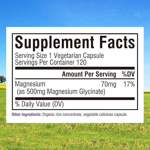 Innate Vitality Magnesium Glycinate 500mg | 70mg Elemental Magnesium Supplement - High Absorption, Non Buffered, Non-GMO & No Gluten - Vegan - Nerve Health - 120 Capsules (Pack of 1) - Image 3