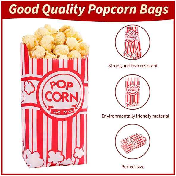VOISEN Paper Popcorn Bags,600 Pack 1oz Popcorn Bags Individual Servings, Popcorn Bag Bulk for Popcorn Machine,Movie Nights Pop Corn Bags - Image 4