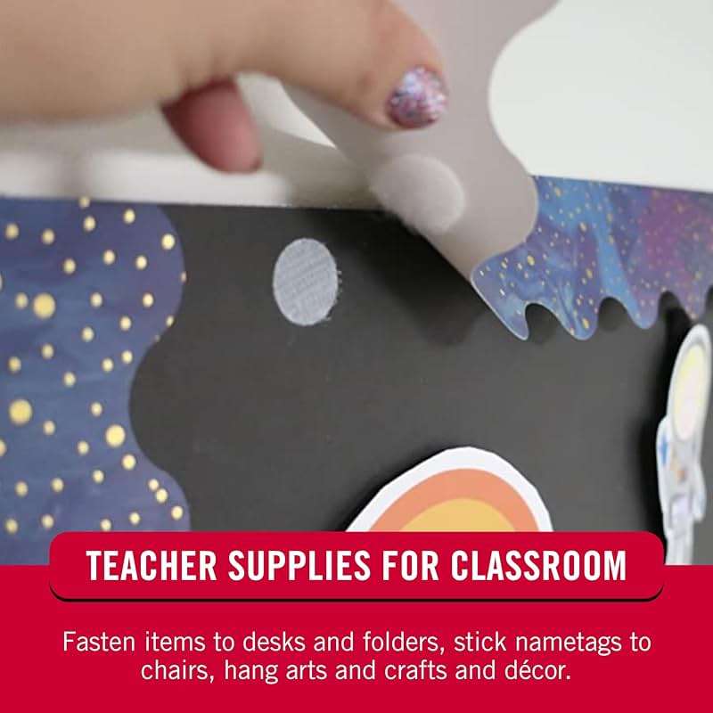 VELCRO Brand Large 1 Inch Dots with Adhesive | 100pk Circles | Stick On Round Hook and Loop Tape | Kindergarten Classroom Must Haves | Office Organization Essentials | White - Image 6