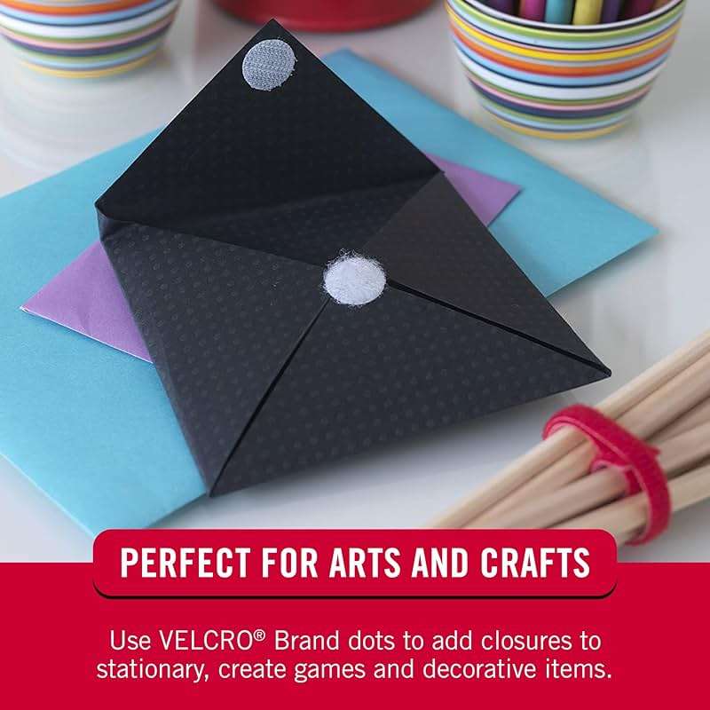 VELCRO Brand Large 1 Inch Dots with Adhesive | 100pk Circles | Stick On Round Hook and Loop Tape | Kindergarten Classroom Must Haves | Office Organization Essentials | White - Image 8