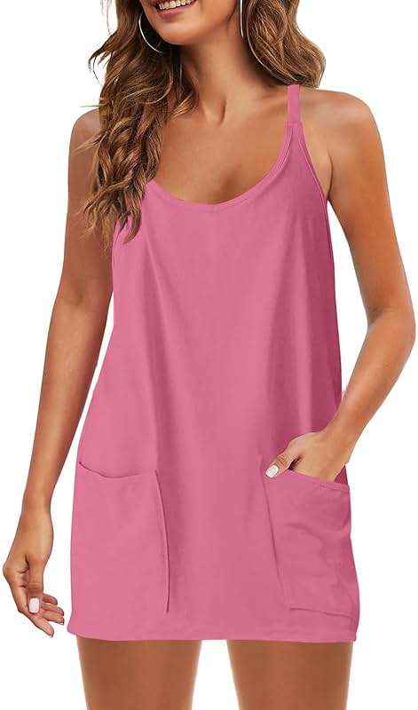 Ceboyel Short Summer Dress for Women Strappy Athletic Romper Hot Shot Mini Dress Workout Onesie Outfits With Pockes 2024 - Image 2