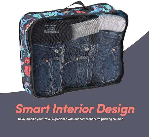 Disney Minnie Mickey Stitch Packing Cubes - Winnie the Pooh, Princess Cinderella, Cars, Toy Story 5 Piece Packing Cubes Compression - Travel Essential - Luggage Suitcase Organizer Set - Image 5