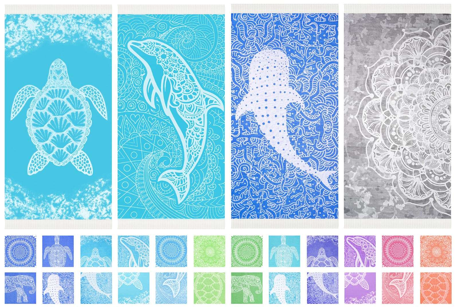 Widdonen Thin Turkish Beach Towel Lightweight Quick Dry Absorbent Cotton Bathroom Bath Pool Swim Towels Extra Large Oversized Sand Free Beach Accessories Essentials Cloud Gifts for Adult - Image 1