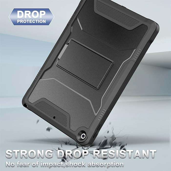 Soke Case for iPad 9th/8th/7th Generation 10.2-Inch (2021/2020/2019 Release), with Built-in Screen Protector and Kickstand, Rugged Full Body Protective Cover for Apple iPad 10.2 Inch - Black - Image 5