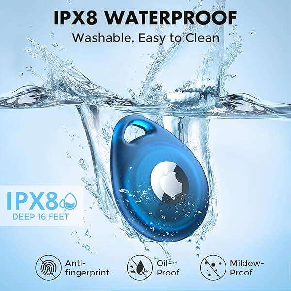 UNBREAKcable AirTag Holder, [4-Pack] IPX8 Waterproof AirTag Keyring Cover Case for Apple AirTag, Full-Body Covered AirTag Holder for Pet Collar, Keys, Bags - Image 3