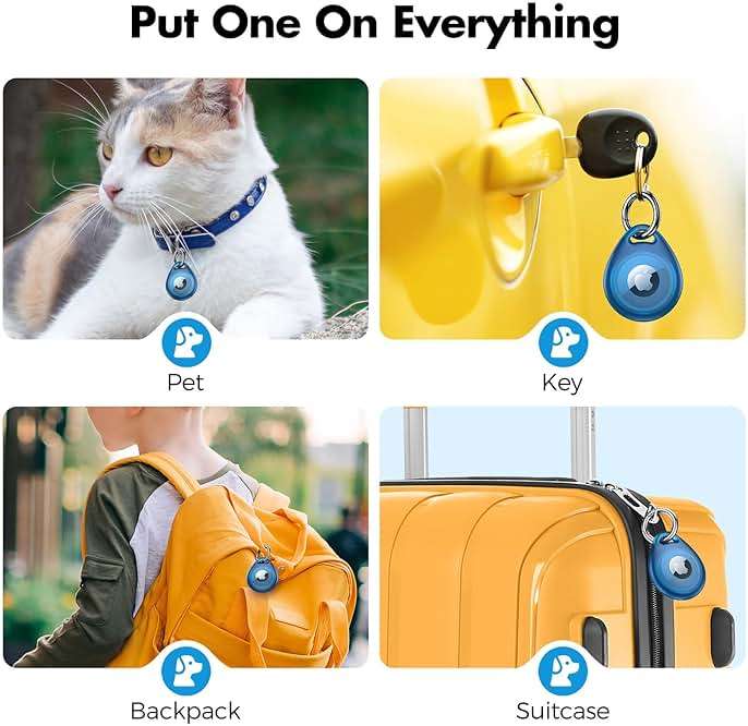UNBREAKcable AirTag Holder, [4-Pack] IPX8 Waterproof AirTag Keyring Cover Case for Apple AirTag, Full-Body Covered AirTag Holder for Pet Collar, Keys, Bags - Image 7