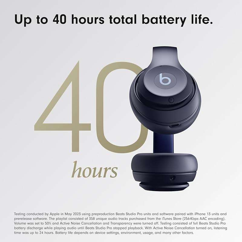 Beats Studio Pro Premium Wireless Over-Ear Headphones- Up to 40-Hour Battery Life, Active Noise Cancelling, Great for Travel & Commuting, USB-C Lossless Audio, Apple & Android Compatible - Navy - Image 3