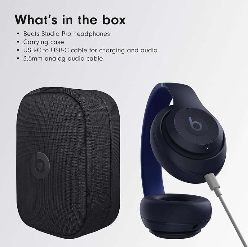 Beats Studio Pro Premium Wireless Over-Ear Headphones- Up to 40-Hour Battery Life, Active Noise Cancelling, Great for Travel & Commuting, USB-C Lossless Audio, Apple & Android Compatible - Navy - Image 6