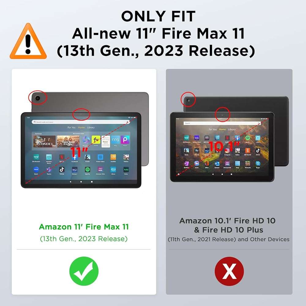 MoKo Case Fits Amazon Kindle Fire Max 11 Tablet (13th Gen, 2023 Release) 11" - Slim PU Leather Trifold Stand Cover for Kindle Fire 11 Tablet Colored Hard Back Shell with Auto Wake/Sleep, Navy Blue - Image 2