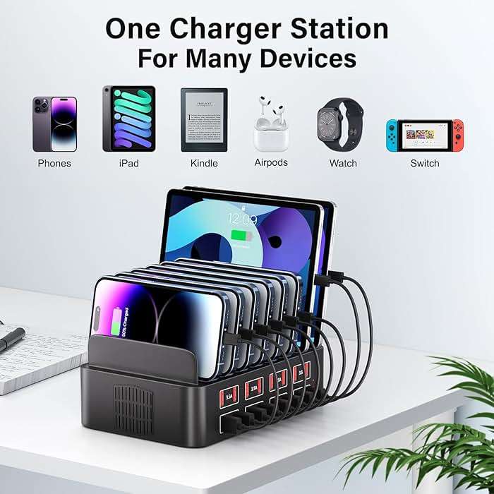 Charging Station for Multiple Devices, 150W USB Charger Station with16 Fast Charging Ports, Ipad Charging Station for Apple Devices Fire Tablets iPhone Samsung Android - Image 5