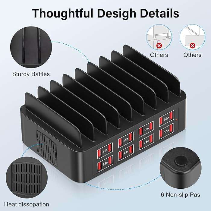 Charging Station for Multiple Devices, 150W USB Charger Station with16 Fast Charging Ports, Ipad Charging Station for Apple Devices Fire Tablets iPhone Samsung Android - Image 6
