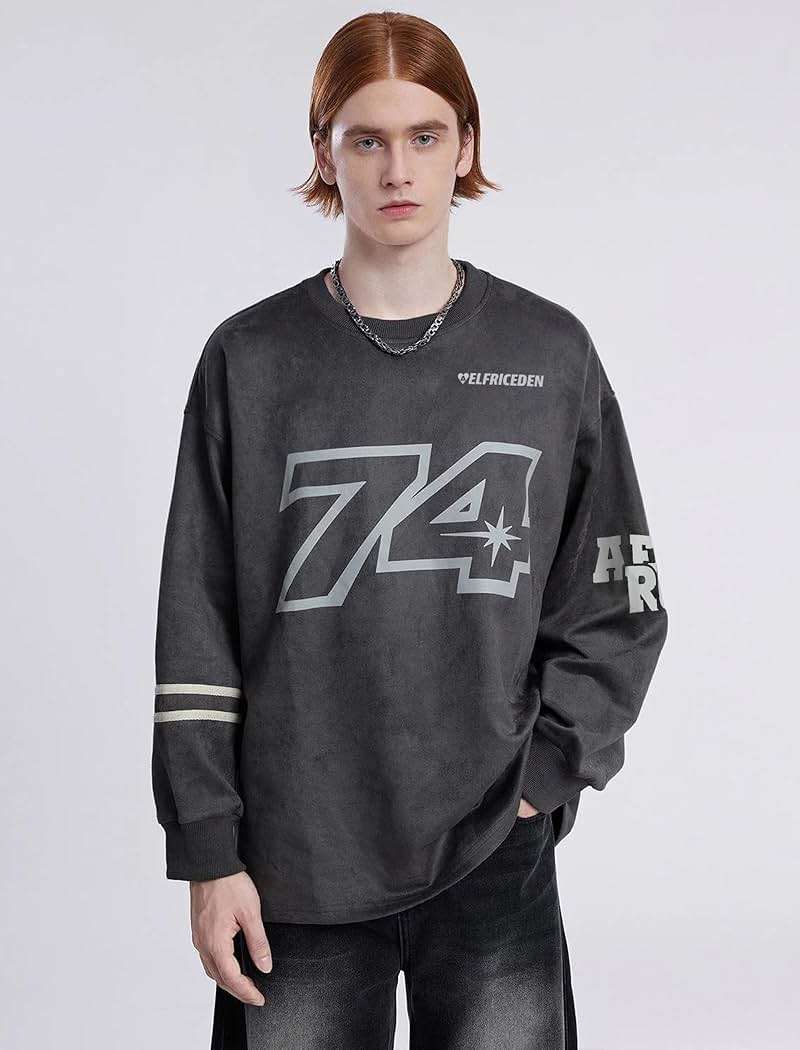 Aelfric Eden Oversized Crewneck Sweatshirts for Men Vintage Graphic Pullover Loose Fit Streetwear Long Sleeve Top - Image 6